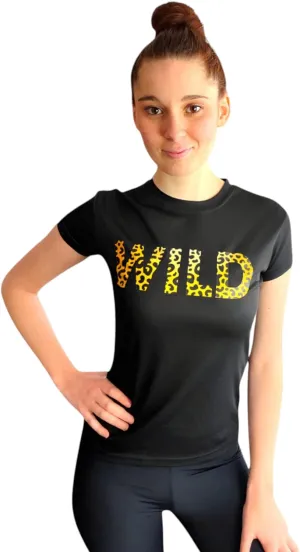 Wild Animal Women's Workout Shirts - Quick Dry, Breathable Gym Tops, Short Sleeve Athletic T-Shirts for Yoga & Fitness