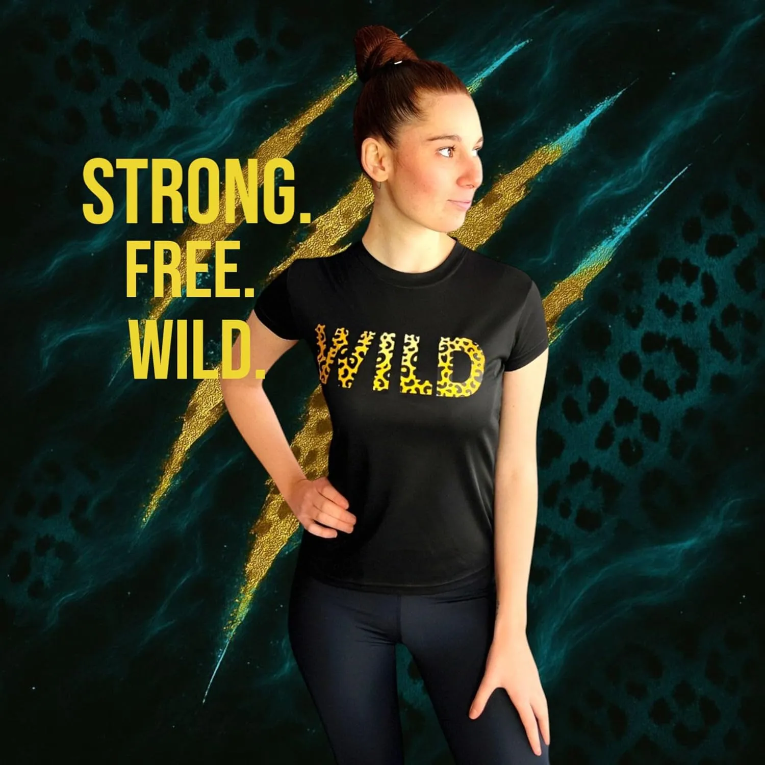 Wild Animal Women's Workout Shirts - Quick Dry, Breathable Gym Tops, Short Sleeve Athletic T-Shirts for Yoga & Fitness