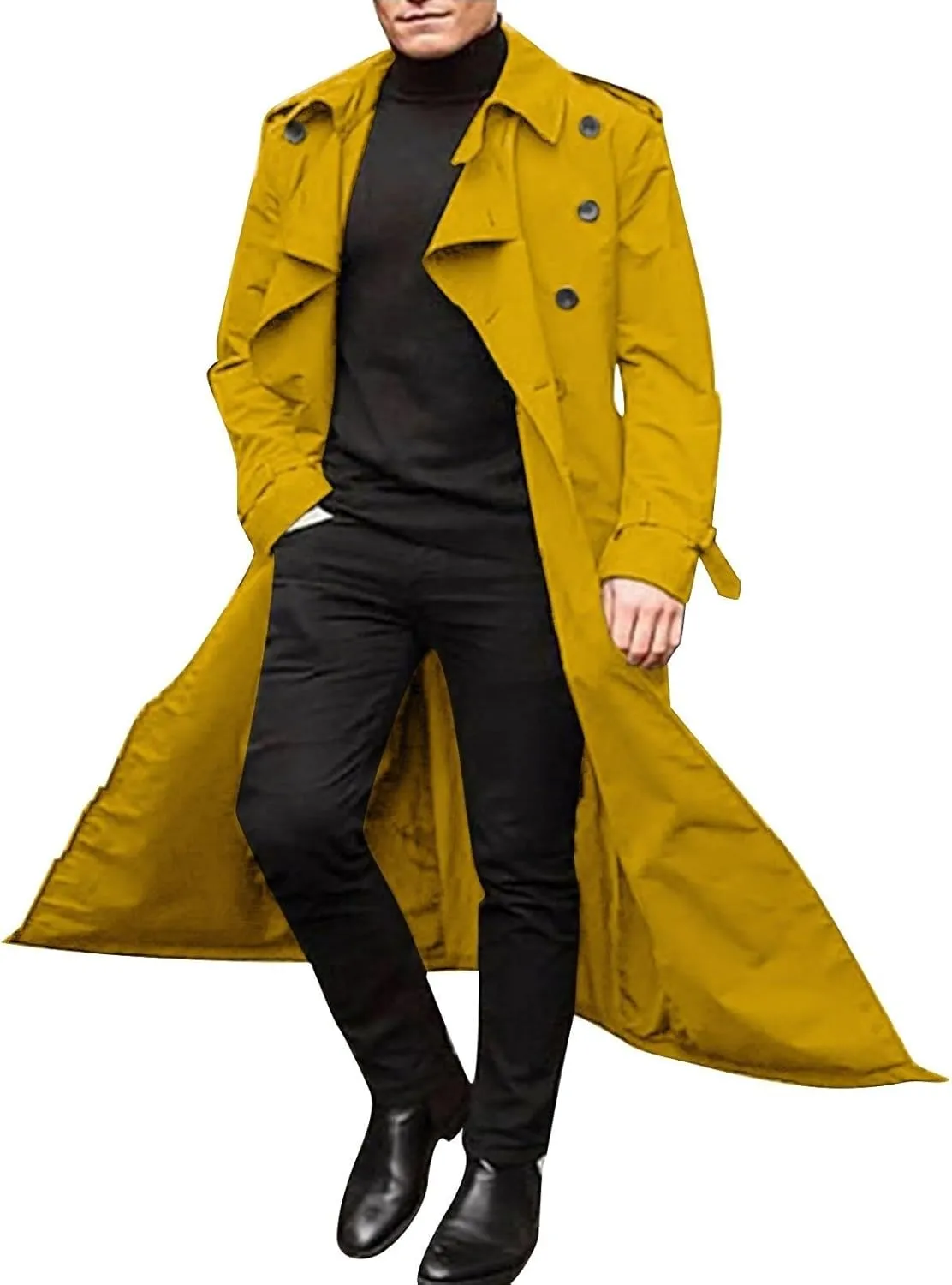 Windbreaker Jackets for Men Classic Loose Long Casual Trendy Solid Jacket