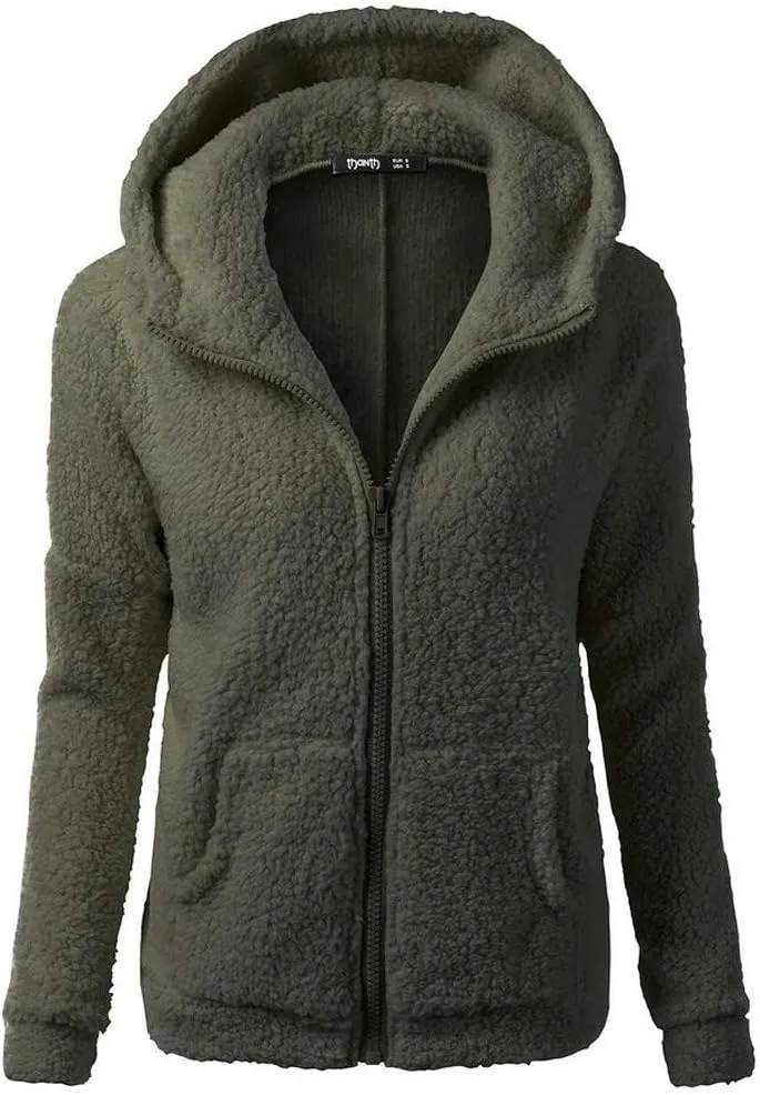 Winter Coats for Women 2024 Lightweight Fleece Lined Zip Up Coats Comfy Warm Plus Size Sherpa Jackets with Pockets