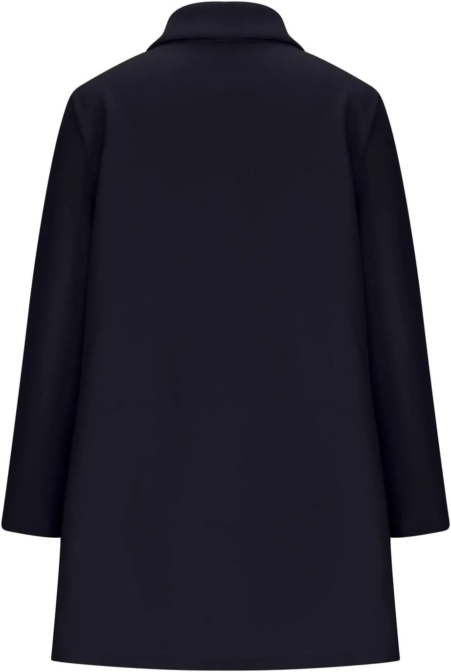 Winter Coats for Women Elegant Lapel Collar Single-Breasted Woolen Coat Casual Mid Long Peacoats Fall Trench Coat