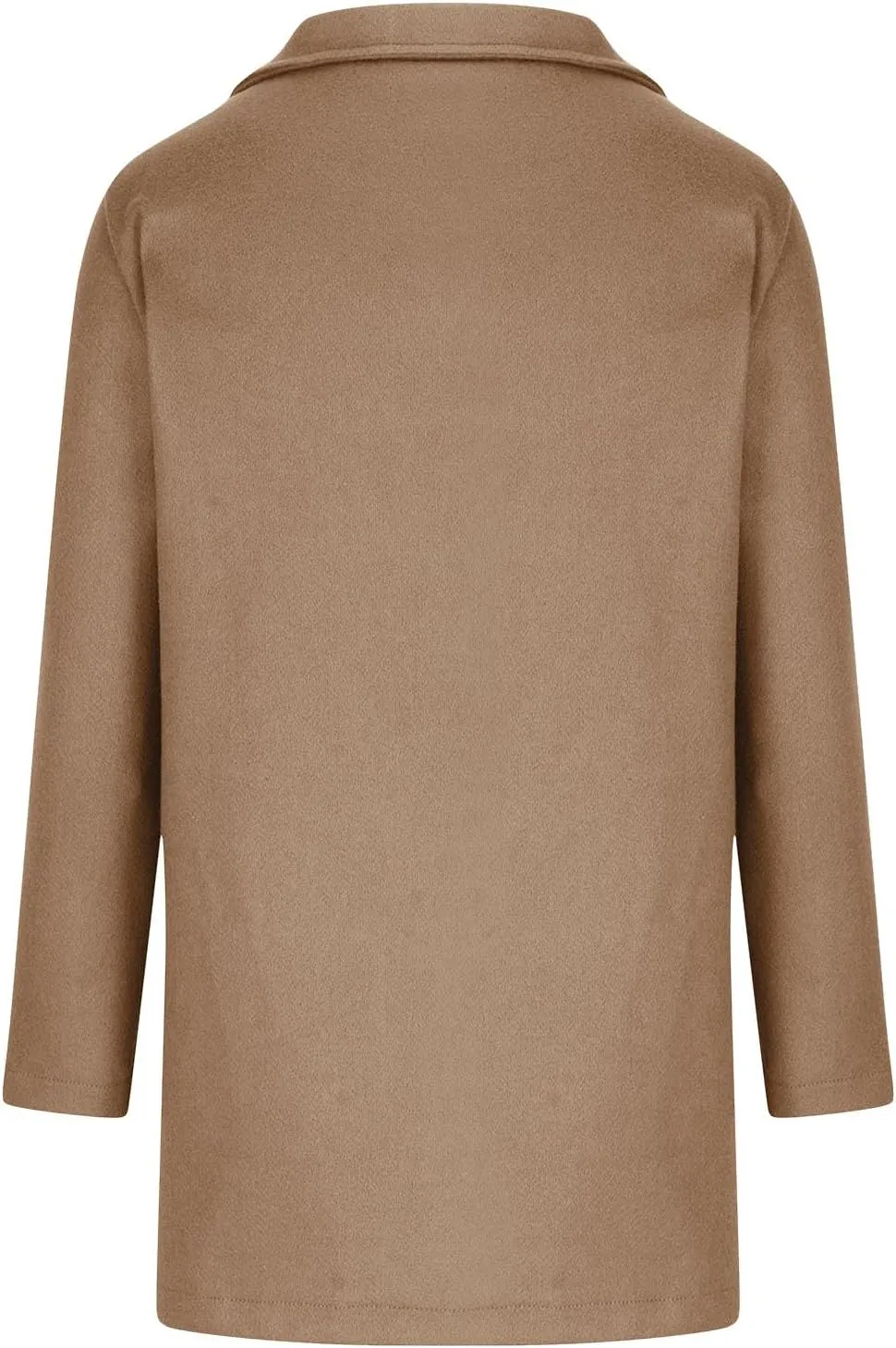 Winter Coats for Women Elegant Lapel Collar Single-Breasted Woolen Coat Casual Mid Long Peacoats Fall Trench Coat