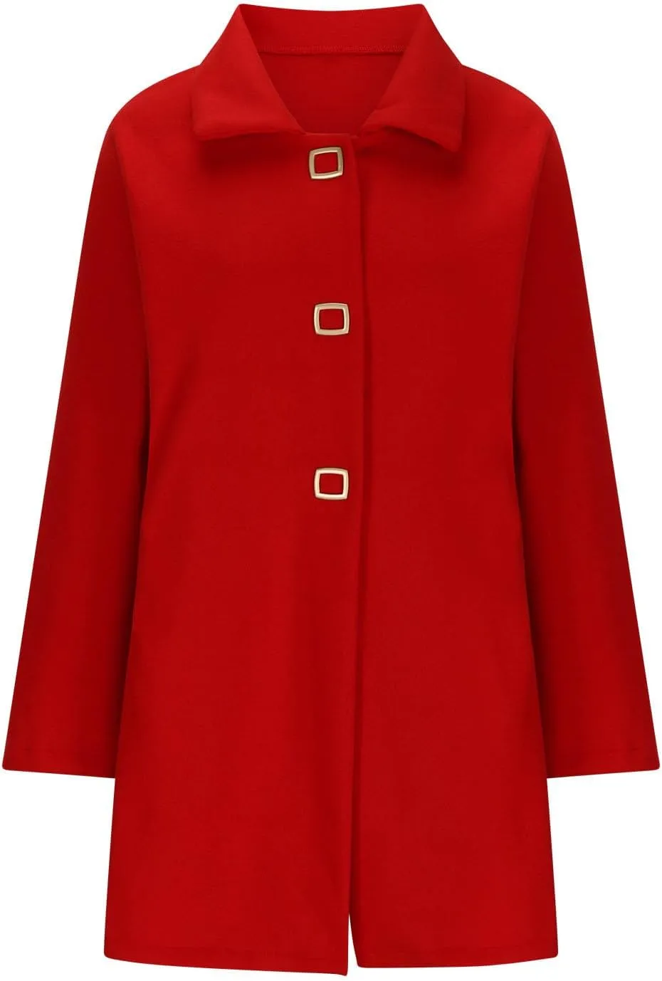 Winter Coats for Women Elegant Lapel Collar Single-Breasted Woolen Coat Casual Mid Long Peacoats Fall Trench Coat