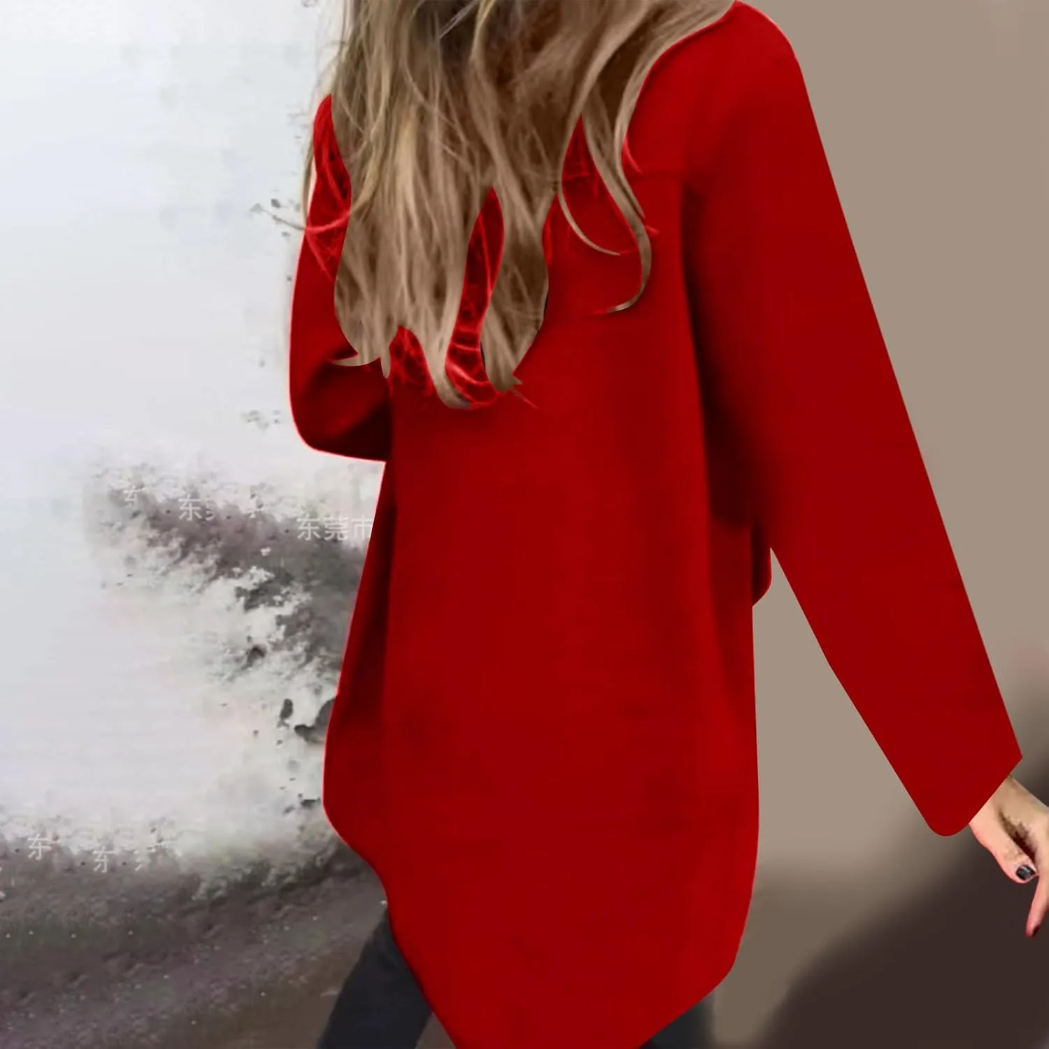 Winter Coats for Women Elegant Lapel Collar Single-Breasted Woolen Coat Casual Mid Long Peacoats Fall Trench Coat