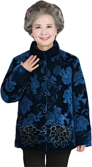Winter Middle-Aged Grandma Elegant Temperament Thicker Cotton Padded Coat