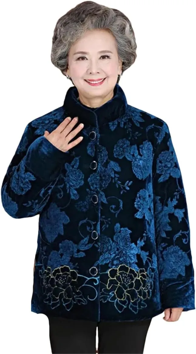 Winter Middle-Aged Grandma Elegant Temperament Thicker Cotton Padded Coat