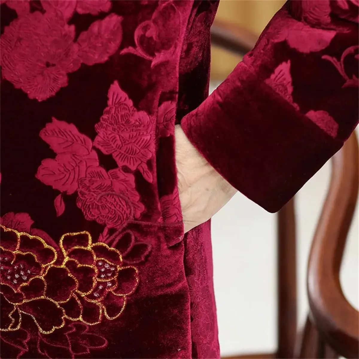 Winter Middle-Aged Grandma Elegant Temperament Thicker Cotton Padded Coat
