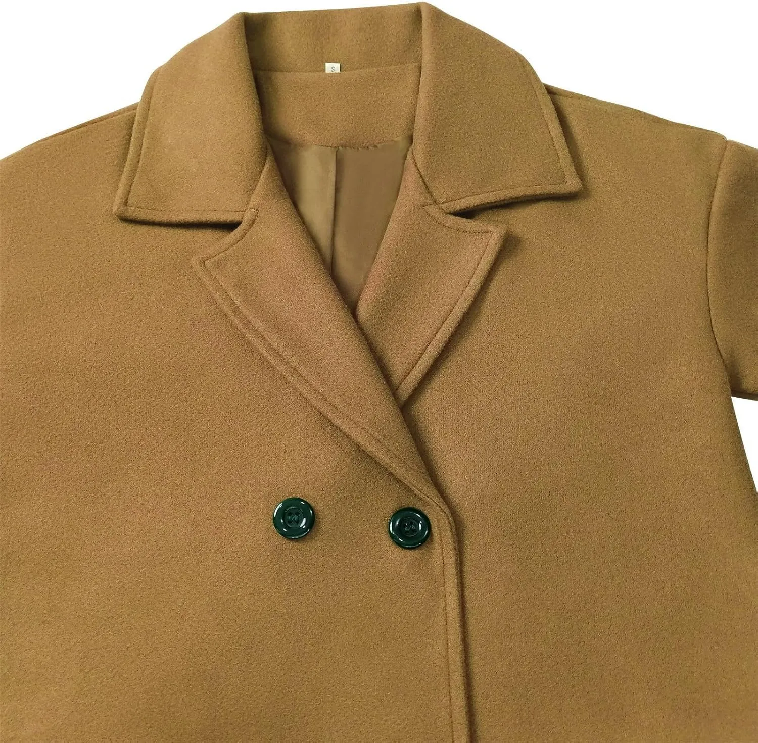Women Button Wool Overcoats Winter Loose Long Pea Coats Warm Fashion Outwear Solid Elegant Windbreaker Jacket