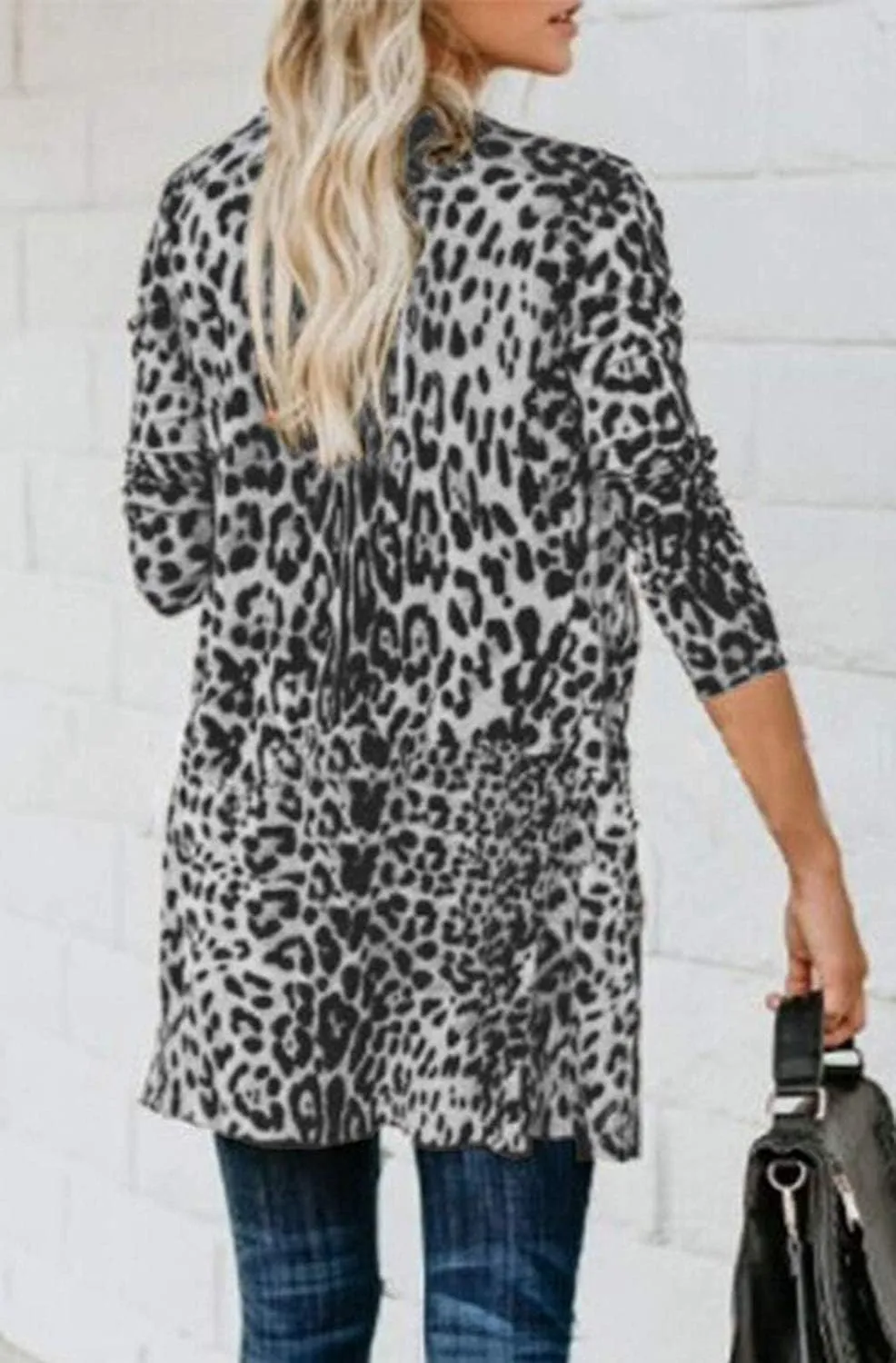 Women Lightweight Cardigan Leopard Printed Button Down Cardigans Shirt W Pockets(S-2XL)