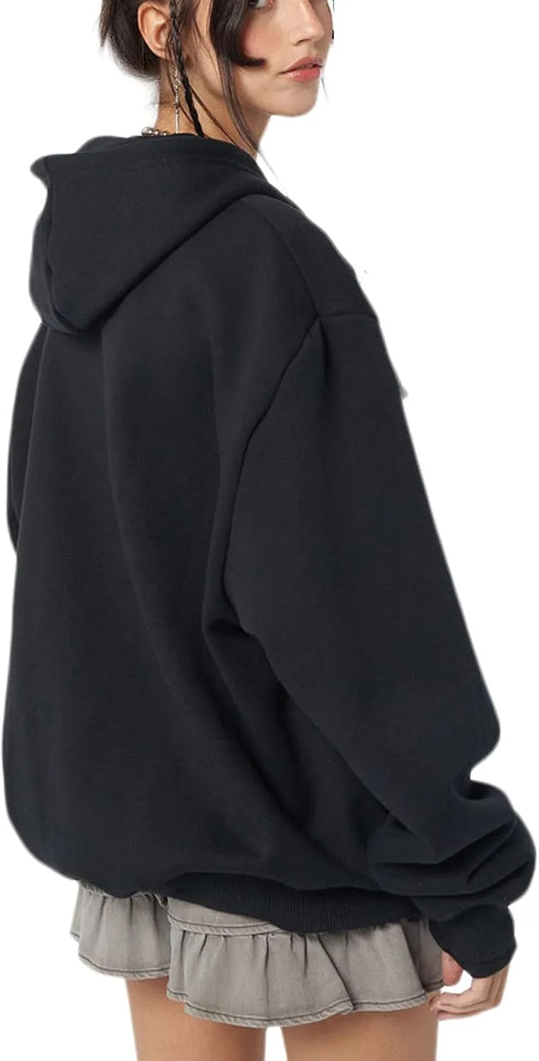 Women Men Y2k Zip Up Hoodie Oversized Skeleton Graphic Hoodies Jacket Aesthetic Vintage Gothic Grunge Sweatshirt