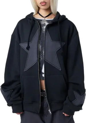 Women Men Y2k Zip Up Hoodie Oversized Skeleton Graphic Hoodies Jacket Aesthetic Vintage Gothic Grunge Sweatshirt