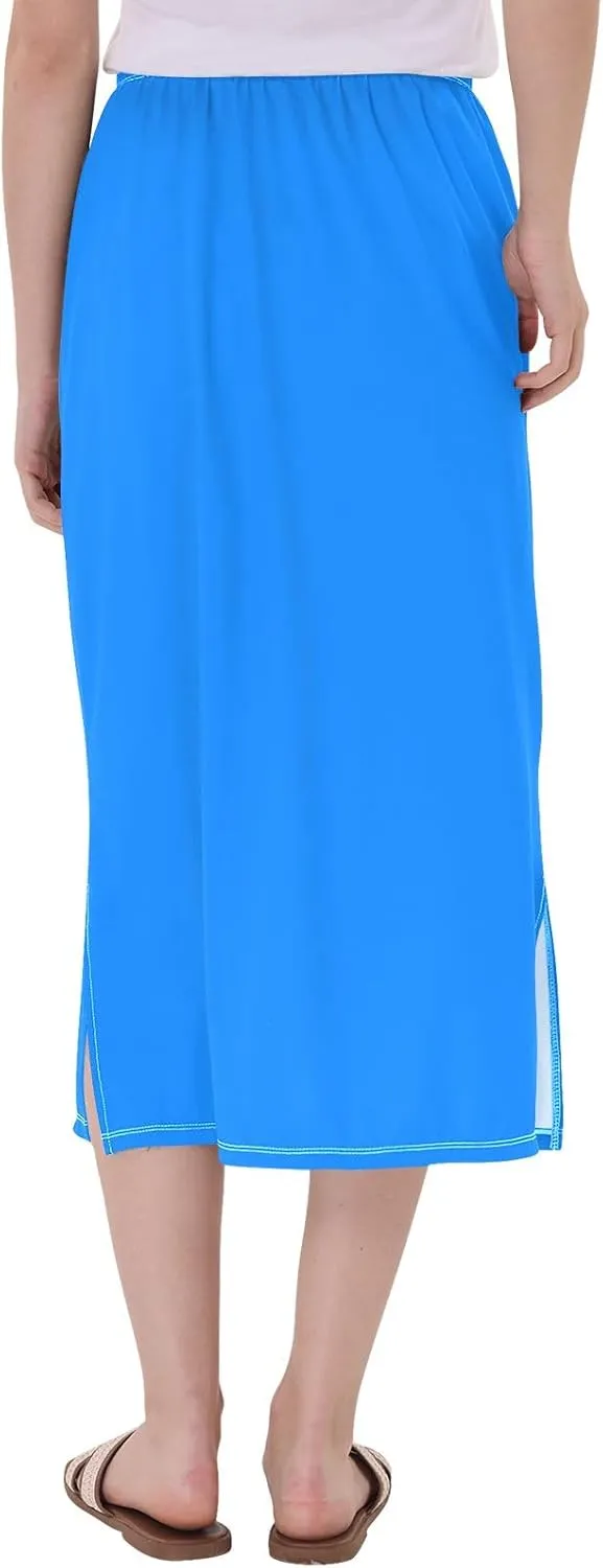 Women Midi Skirt Royal Blue Midi Skirts for Women with Slit Midi Active Skirt Bottom, Small