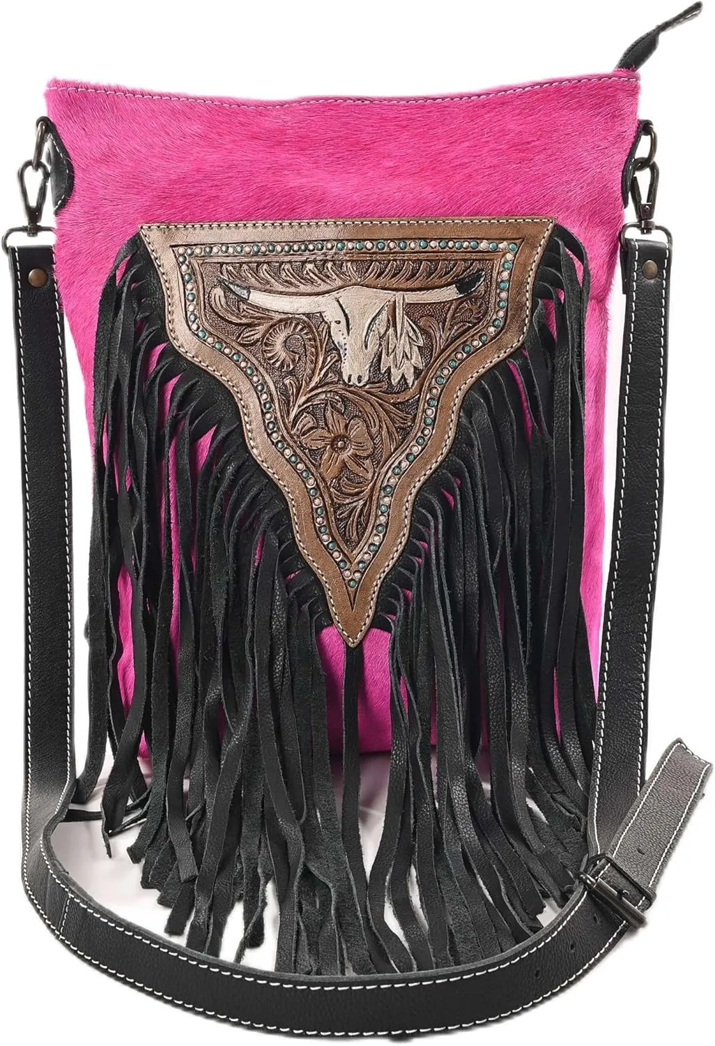Women Natural Cowhide Leather Hand Bag With Adjustable Detachable Strap Leather Massenger Handbag