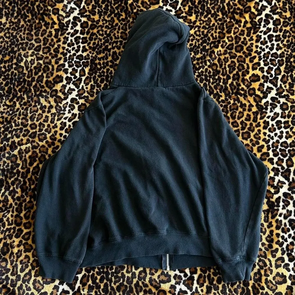 Women Y2K Zip Up Hoodie Gothic Graphic Oversized Sweatshirts Fairy Grunge Zipper Hooded Jacket Harajuku Streetwear
