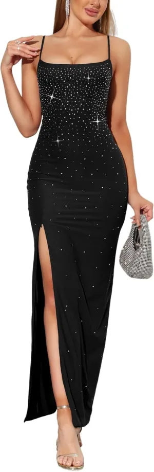Women's Bodycon Maxi Dress 2025 Elegant Classy Formal Wedding Guest Gala Cocktail Party Tight Fitted Dresses