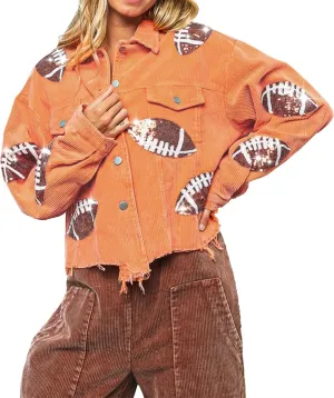 Womens Corduroy Jackets - Y2K Cropped Casual Button Down Jacket Retro Washed Frayed Hem Shacket Coat