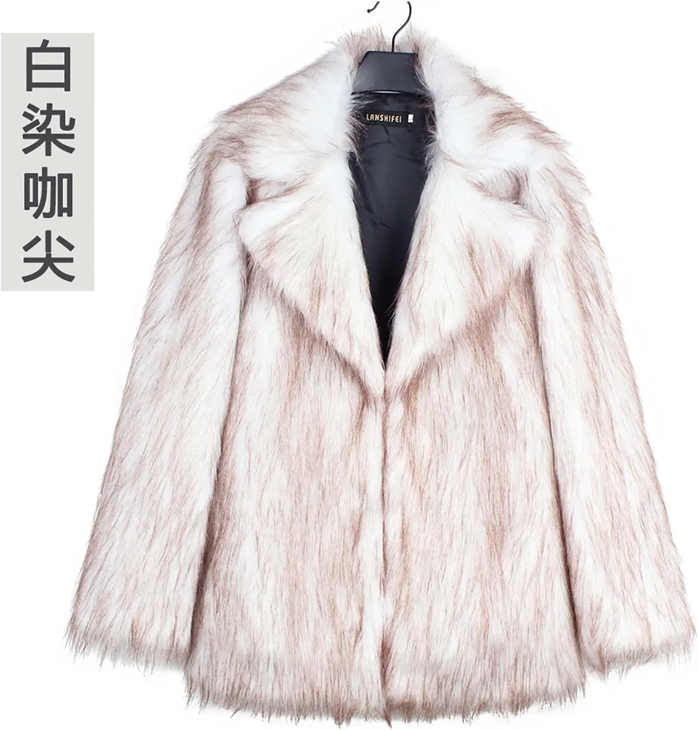 Women's Long Lapel Faux Fur Jacket Plush Shaggy Coat Elegant Warm Outerwear Cardigan Fall Winter Thicken Party Coats