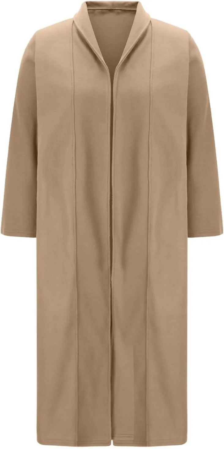 Womens Long Pea Coats Solid Color Winter Warm Trench Coat Bussiness Casual Jackets Outerwear Elegant Loose Coats