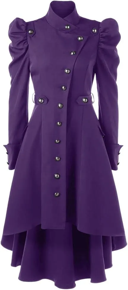 Womens Long Trench Coat Double Breasted Classic Lapel Overcoat Fall Outerwear With Belt