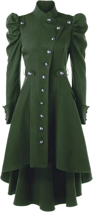 Womens Long Trench Coat Double Breasted Classic Lapel Overcoat Fall Outerwear With Belt