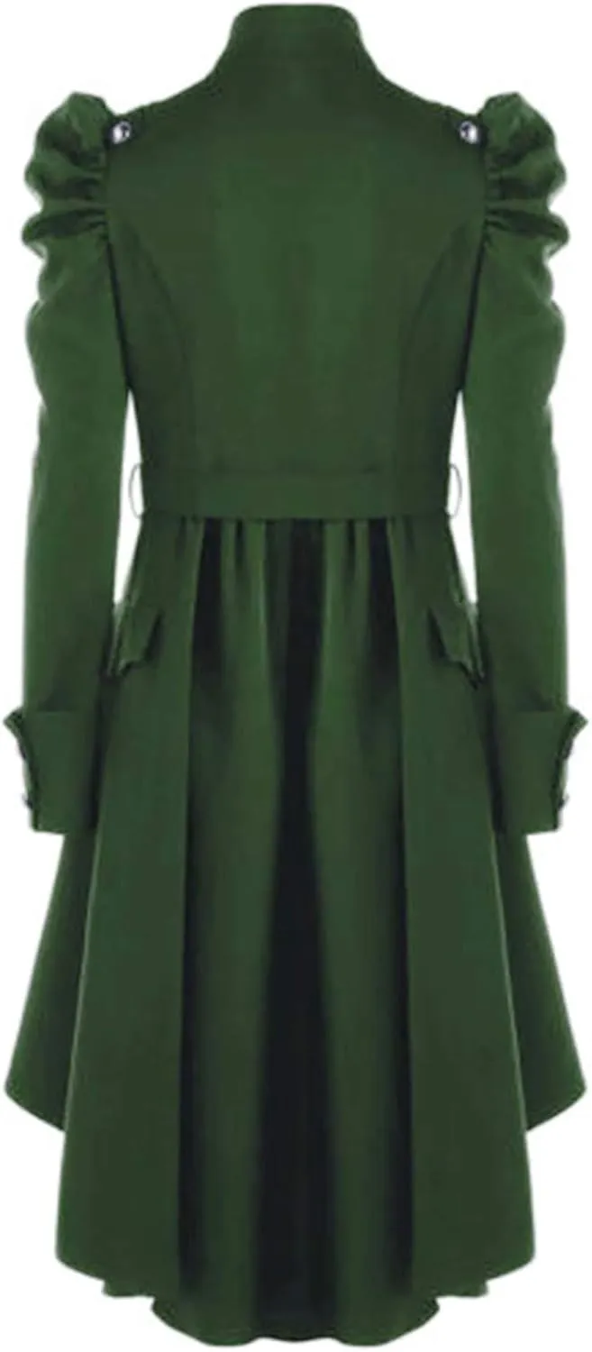 Womens Long Trench Coat Double Breasted Classic Lapel Overcoat Fall Outerwear With Belt