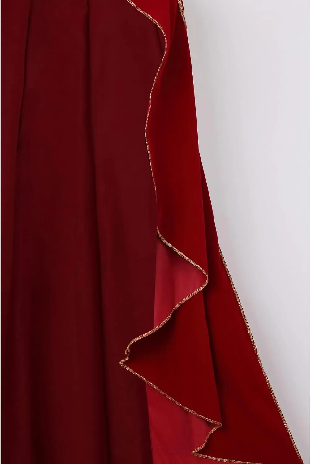 Women's Medieval Cloak Renaissance Velvet Cape with Stand-Up Collar Queen Empress Princess Costume Halloween Party