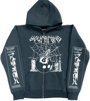 Womens Men Y2K Skull Hoodie Graphic Zip Up Grunge Hoodie Long Sleeve Casual Vintage Sweatshirt Goth Oversized Jacket
