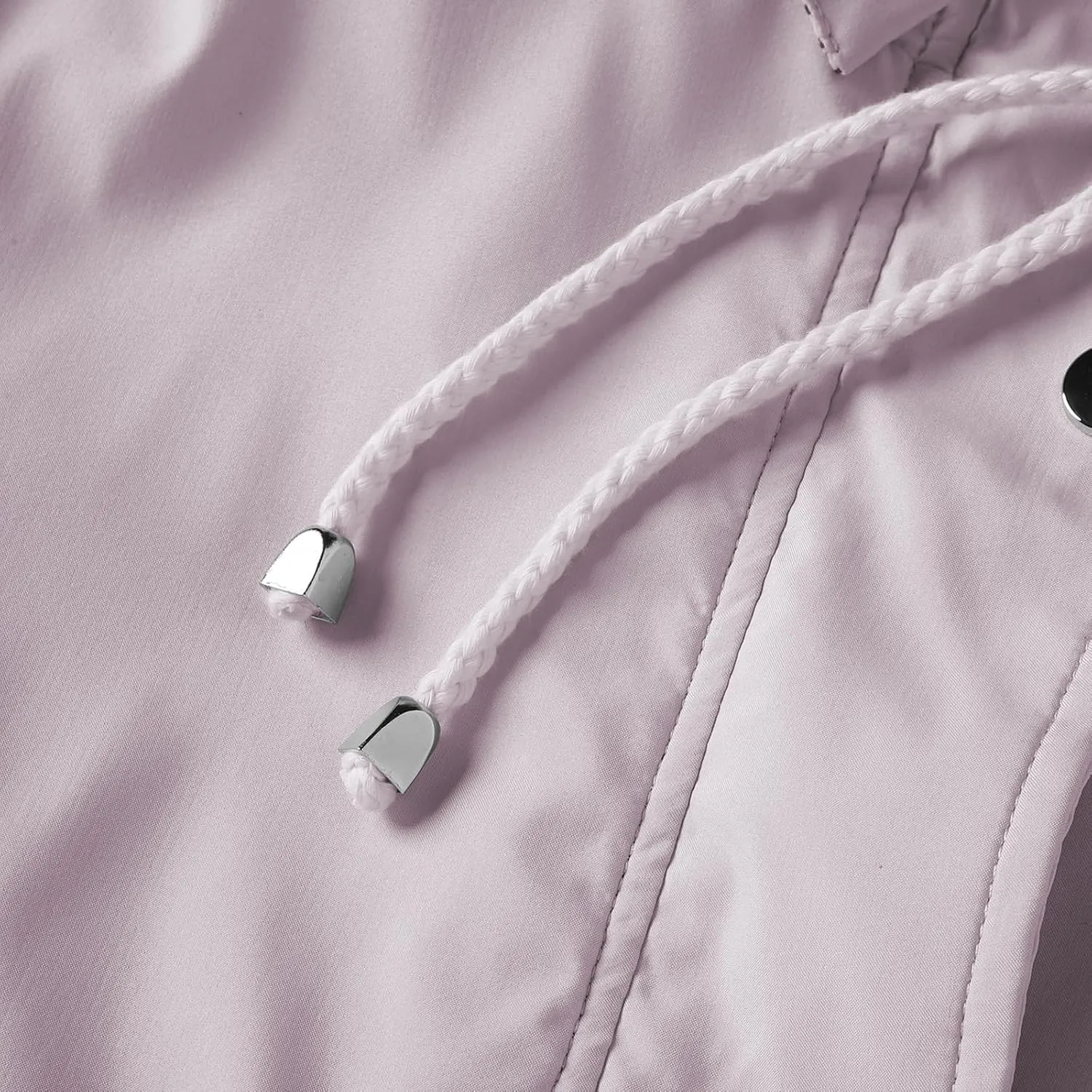 Womens Raincoat Waterproof with Hood Lightweight Windbreaker Rain Jacket Trench Coats Striped Lined