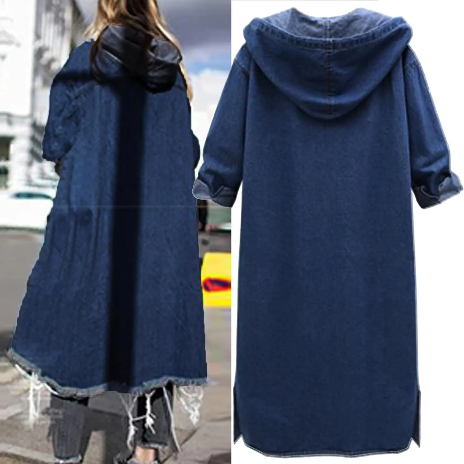 Womens Single Breasted Long Trench Coat Size Denim Lady Plus Jacket Coat Womens Women Double Breasted Classic Lapel
