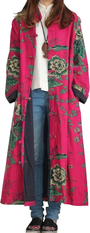 Women's Trench Coat Floral Print Jacket Cottagecore Clothing Casual Plus Size multicolored Outerwear