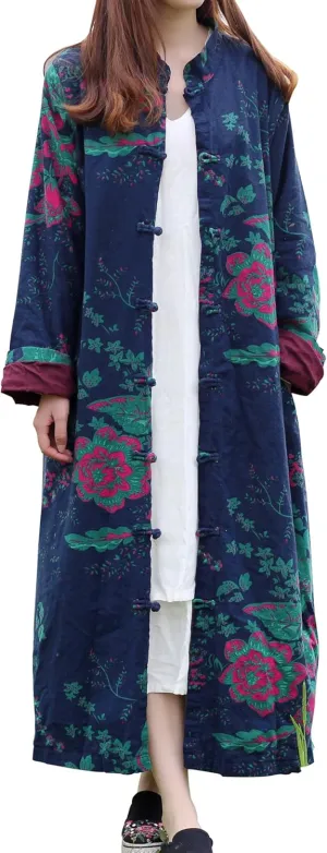 Women's Trench Coat Floral Print Jacket Cottagecore Clothing Casual Plus Size multicolored Outerwear