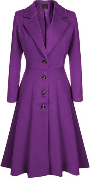 Women's Victorian Steampunk Tailcoat Long Sleeve Lapel Vintage Trench Coat Mid Length Jacket Coat