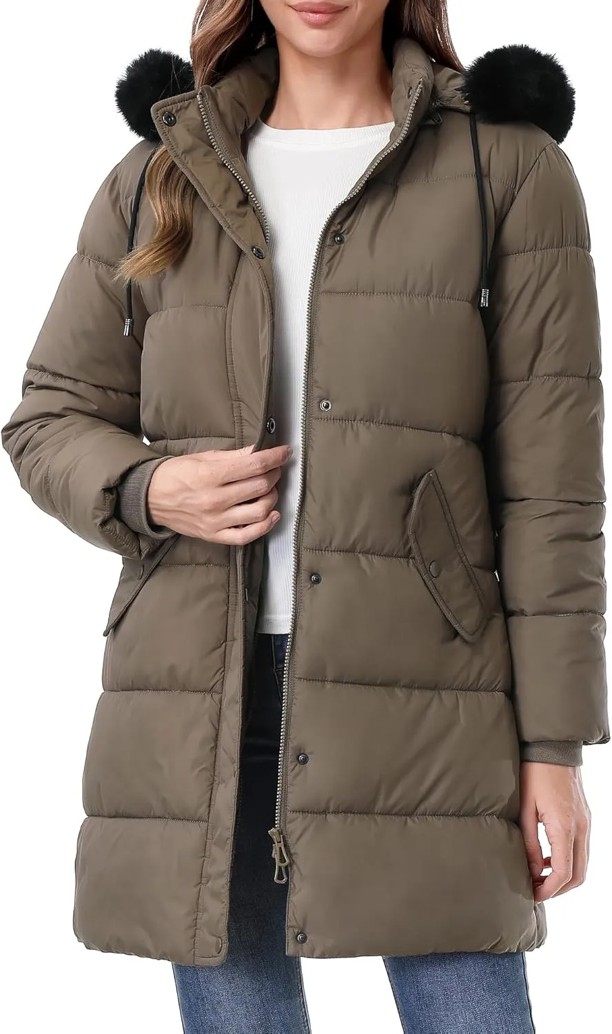 Women's Warm Winter Coat Waterproof Long Puffer Jacket Thickened Down Jacket
