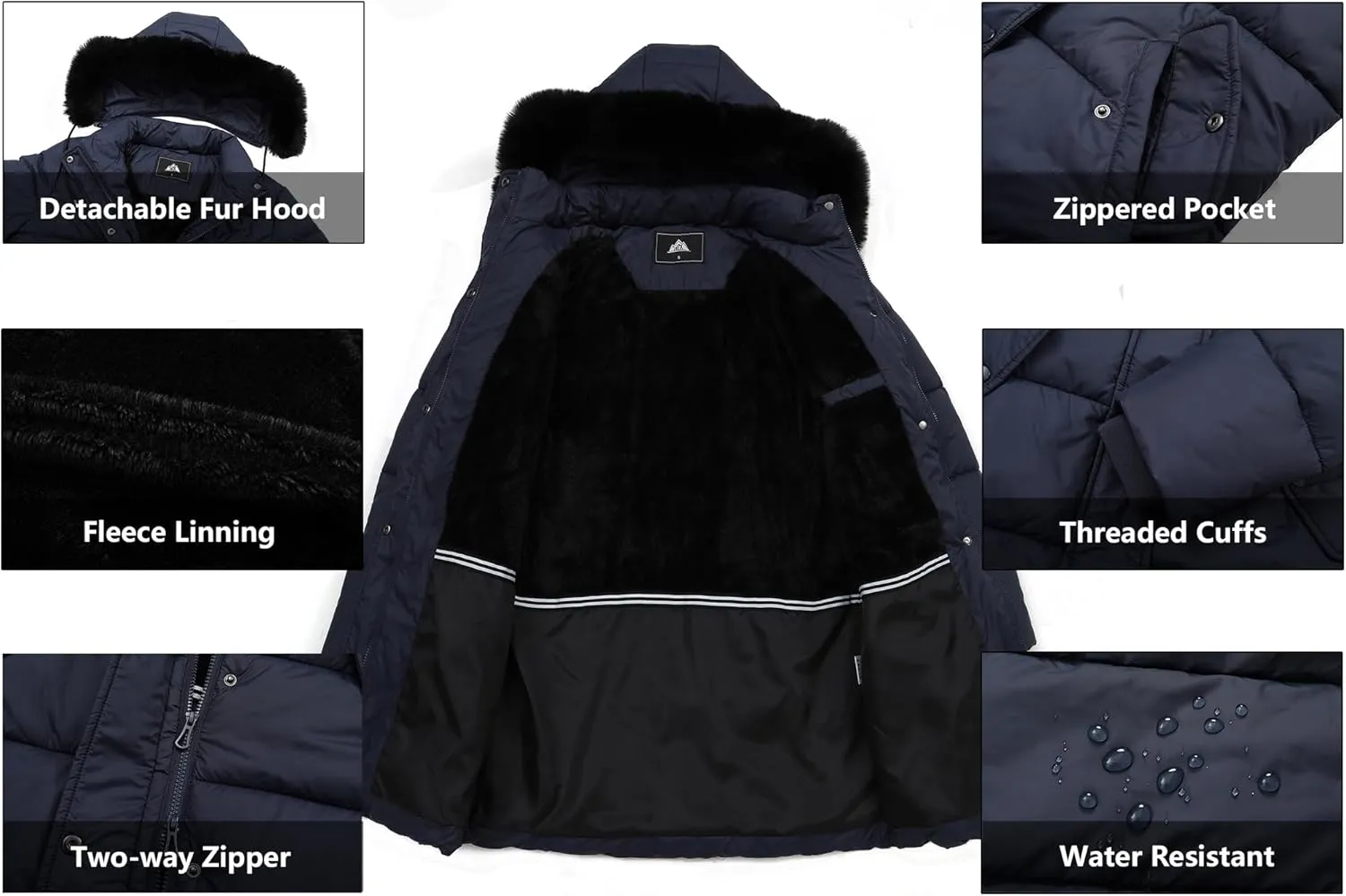 Women's Warm Winter Coat Waterproof Long Puffer Jacket Thickened Down Jacket