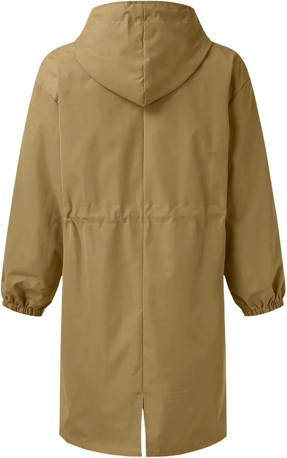 Women's Waterproof Trench Coat Long Double Breasted Windbreaker Classic Belted Lapel Overcoat with Removable Hood