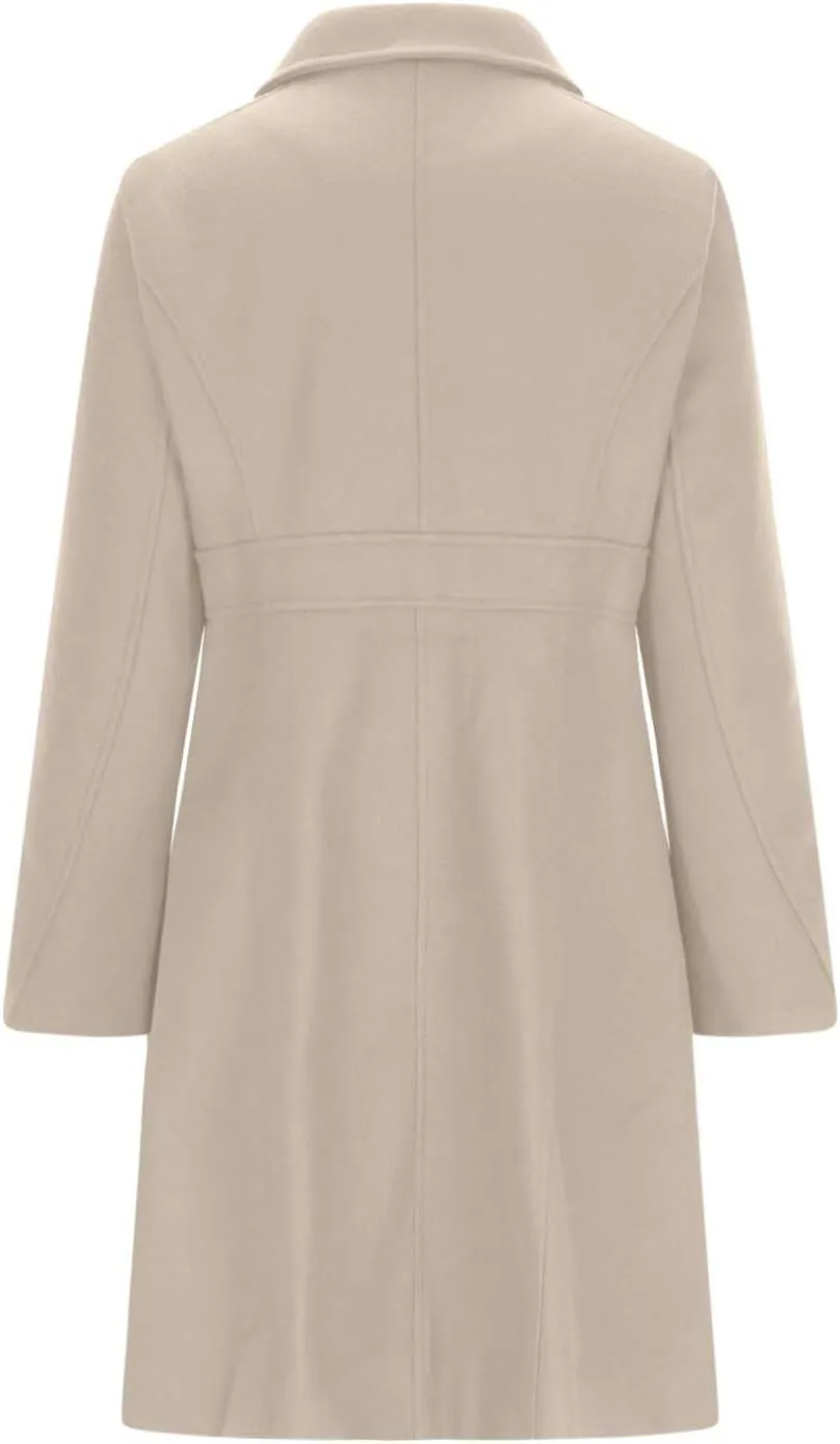 Women's Winter Coats Fashion, Classic Lapel Single-Breasted Overcoat Casual Outerwear Mid Long Trench Winter Jacket