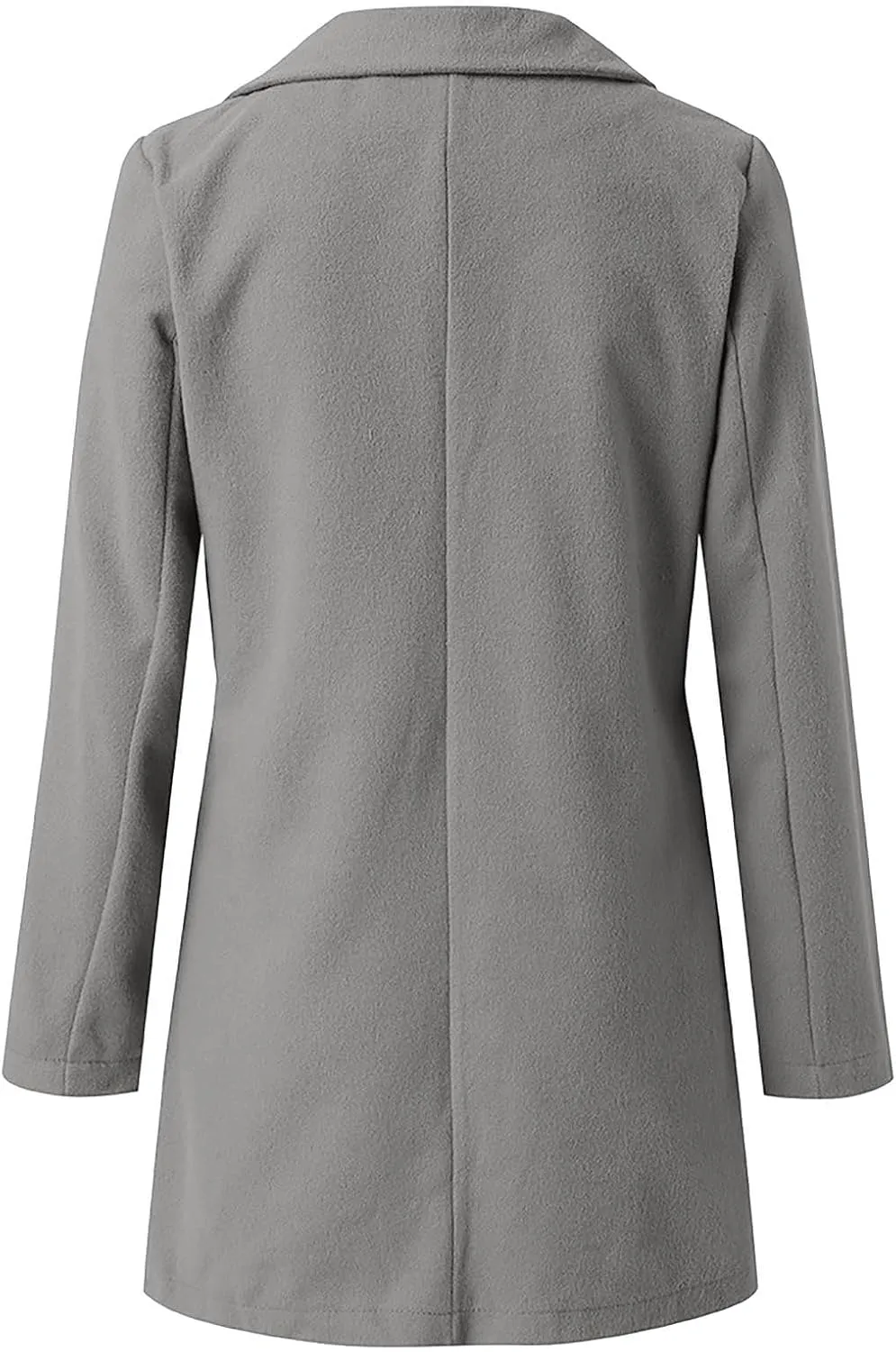 Wool Coats for Women Notched Lapel Collar Peacoat Fall Winter Elegant Outerwear Overcoat Trendy Woolen Trench Coat