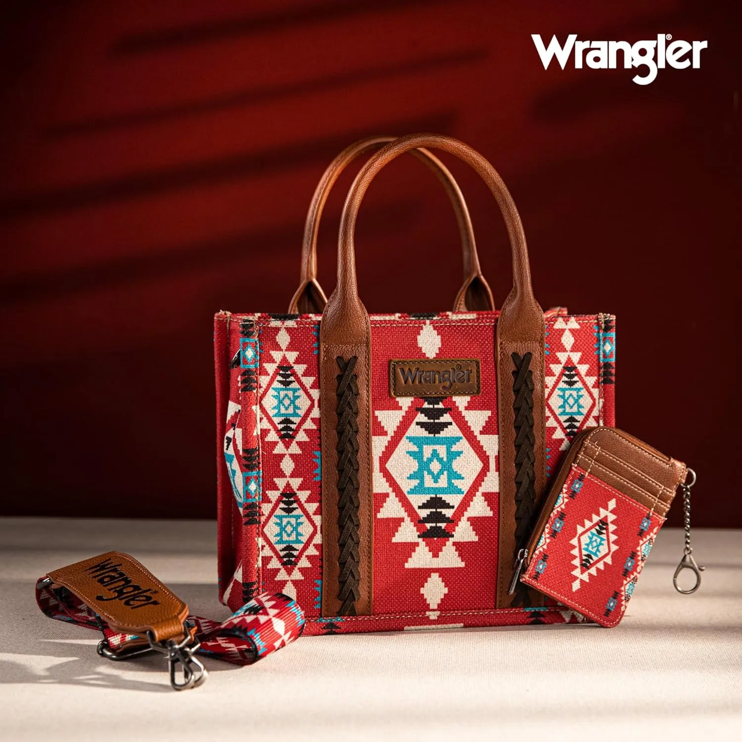 Wrangler Tote Bag for Women Western Aztec Purse and Handbag Set