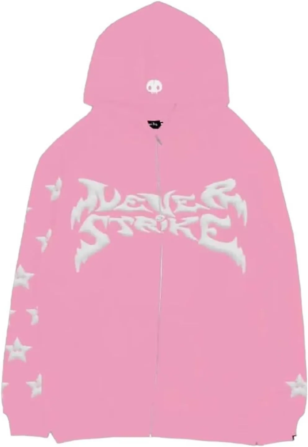 Y2K Aesthetic Hoodie for Women Men Zip Up Star Letter Print Hoodies Grunge Oversized Hoodie Sweatshirt