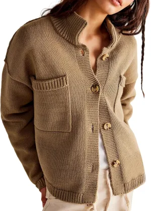 Yimoon Womens Casual Cardigan Sweater Collared Open Front Button Down Long Sleeve Knitted Sweater 2024 Fall