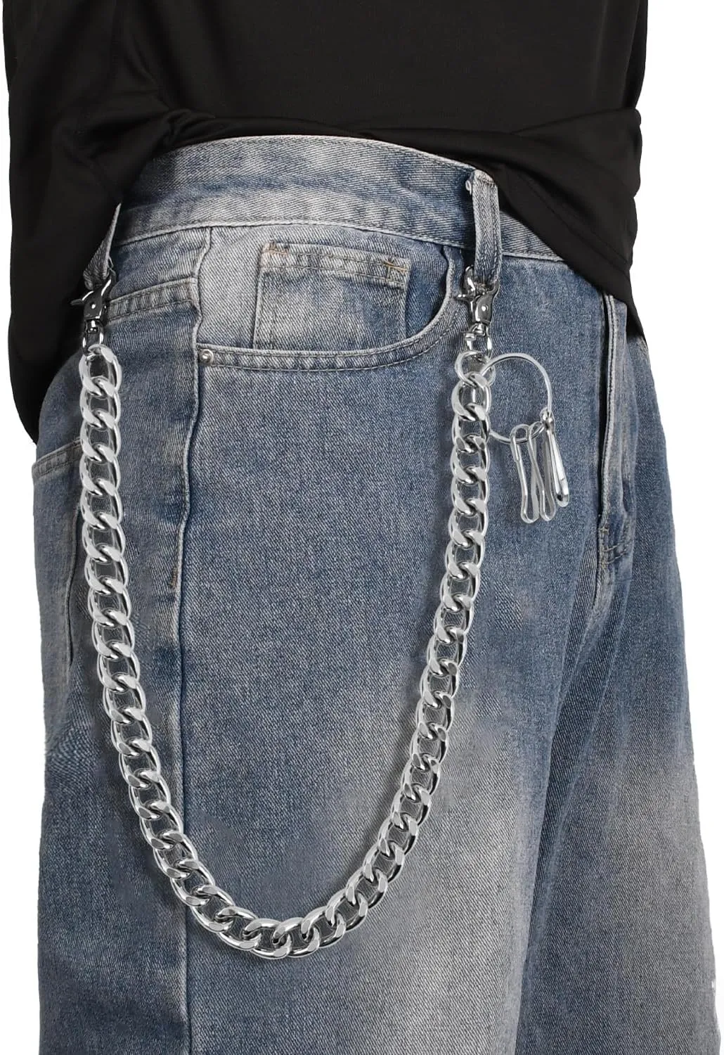 ZEKEE Wallet Chain Punk Jeans Chain Pants Chain Belt Chain Key Chain Hip Hop Goth Accessories for Women Men