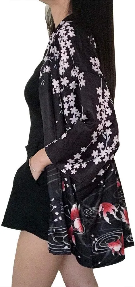 ZooBoo Women Japanese Kimono Cardigan - Harajuku Bathrobe Cardigan Sunscreen Clothes Pajamas Knitting Coat